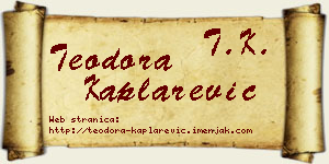 Teodora Kaplarević vizit kartica